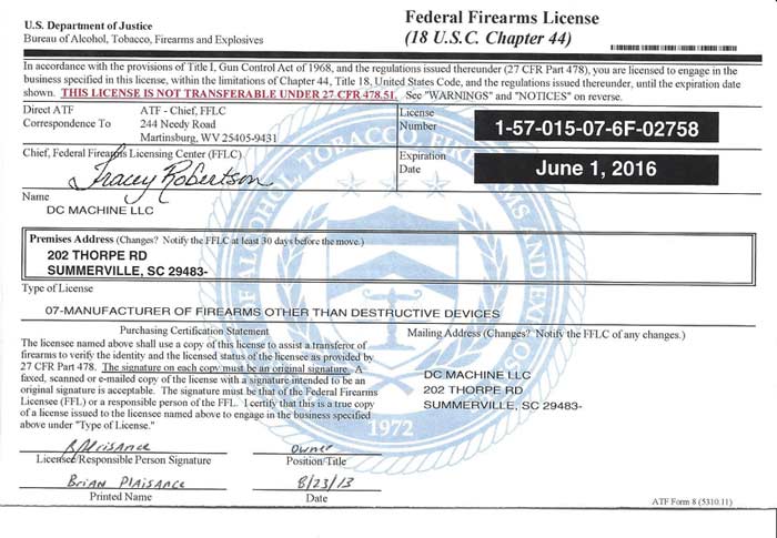 Federal Firearms License FFL