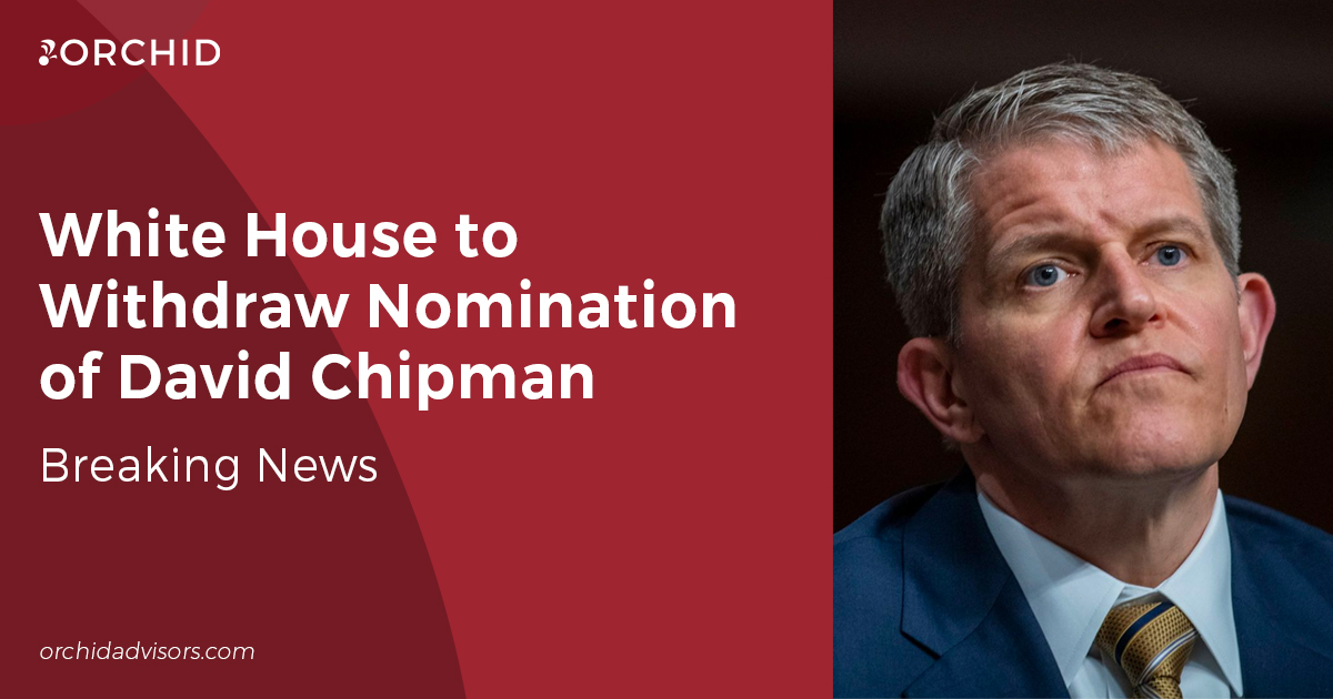 White text atop red background next to photo of David Chipman