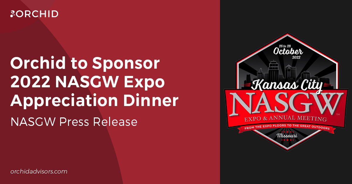 White text atop red background next to 2022 NASGW Expo logo over black background