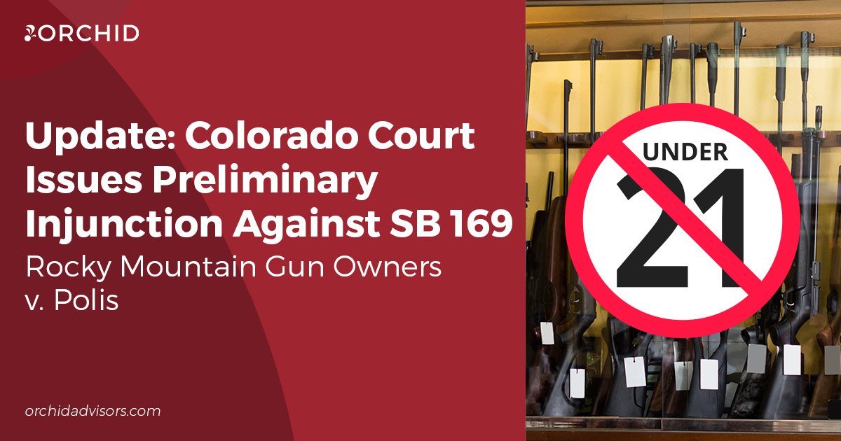 Update: Colorado Court Issues Preliminary Injunction Against SB 169